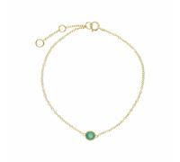 Gemondo Classic Single Stone Round Emerald Milgrain Bracelet in 9ct Gold