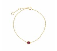 Gemondo Classic Single Stone Round Ruby Milgrain Bracelet in 9ct Yellow Gold