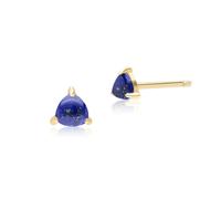 Gemondo Classic Trillion Lapis Lazuli Stud Earrings in 9ct Yellow Gold