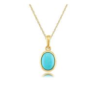 Classic Turquoise Cabochon Pendant in 9ct Yellow Gold