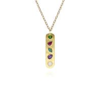 Gemondo Coded Whispers Brushed Gold 'Dream' Acrostic Gemstone Pendant