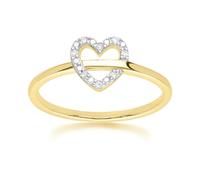 Gemondo Diamond Love Heart Ring in 9ct Yellow Gold - L