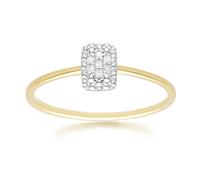 Gemondo Diamond Pave Rectangle Ring 9ct Yellow Gold - N