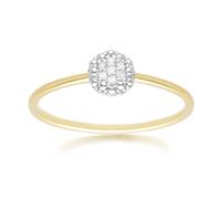 Gemondo Diamond Pave Round Ring in 9ct Yellow Gold - N