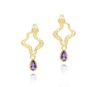 Gemondo ECFEW™ Amethyst Snake Drop Earrings in Gold Plated Sterling Silver