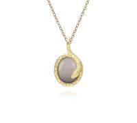 Gemondo ECFEW™ Black Moonstone Winding Snake Pendant Necklace In Gold Plated Sterling Silver