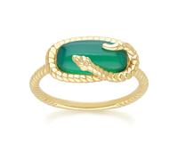 Gemondo ECFEW™ Chalcedony Snake Ring in Gold Plated Sterling Silver - N