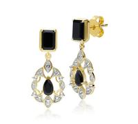 Gemondo ECFEW™ Creator Black Onyx, Spinel & White Topaz Earrings in Gold Plated Sterling Silver