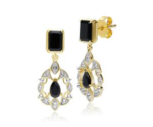 Gemondo ECFEW™ Creator Black Onyx, Spinel & White Topaz Earrings in Gold Plated Sterling Silver