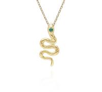 Gemondo ECFEW™ Emerald Snake Wrap Pendant in 9ct Yellow Gold