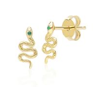 Gemondo ECFEW™ Emerald Snake Wrap Stud Earrings in 9ct Yellow Gold