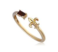 Gemondo ECFEW™ Garnet Open Fleur De Lis Ring In 9ct Yellow Gold - P