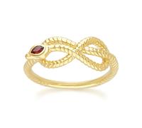 Gemondo ECFEW™ Garnet Winding Snake Ring in Gold Plated Sterling Silver - O