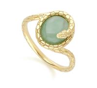 Gemondo Ecfew™ Jade Winding Snake Ring In Gold Plated Sterling Silver - M