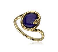 Gemondo ECFEW™ Lapis Lazuli Winding Snake Ring In Gold Plated Sterling Silver - N