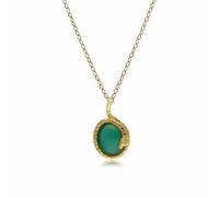 Gemondo ECFEW™ Oval Dyed Green Chalcedony Winding Snake Pendant in Gold Plated Sterling Silver