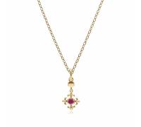 Gemondo ECFEW™ Ruby Fleur De Lis Pendant Necklace In 9ct Yellow Gold