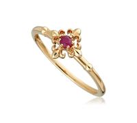 Gemondo ECFEW™ Ruby Fleur De Lis Ring In 9ct Yellow Gold - O
