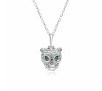 Gemondo ECFEW™ 'The Unifier' Tsavorite & Diamond Cheetah Pendant in 9ct White Gold