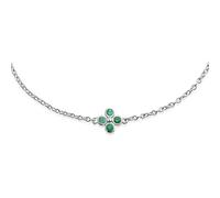 Gemondo Emerald Bracelet, Sterling Silver 0.19ct Emerald Cluster 19cm Bracelet