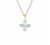 Gemondo Floral Topaz & Diamond Pendant Necklace in 9ct Yellow Gold