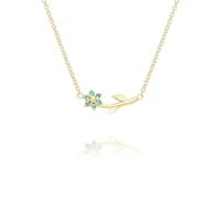 Gemondo Floral Vine Emerald Necklace in 9ct Yellow Gold