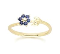 Gemondo Floral Vine Sapphire Ring in 9ct Yellow Gold - N