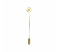 Gemondo Gardenia Emerald Clover Lapel Pin In 9ct Yellow Gold