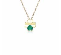 Gemondo Gardenia Emerald Clover Pendant Necklace in 9ct Yellow Gold
