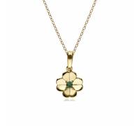 Gemondo Gardenia Emerald Clover Pendant Necklace In 9ct Yellow Gold