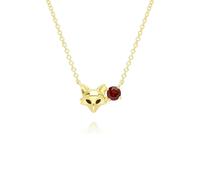 Gemondo Gardenia Garnet Fox Necklace In 9ct Yellow Gold