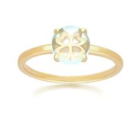 Gemondo Gardenia Green Mint Quartz Cabochon Ring in Gold Plated Sterling Silver - L