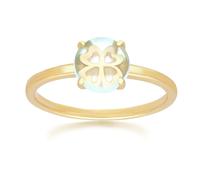 Gemondo Gardenia Green Mint Quartz Cabochon Ring in Gold Plated Sterling Silver - M