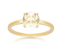 Gemondo Gardenia Rock Crystal Cabochon Ring in Gold Plated Sterling Silver - O
