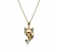 Gemondo Gardenia Ruby Fox Pendant Necklace In 9ct Yellow Gold