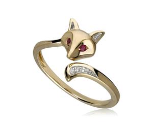 Gemondo Gardenia Ruby Fox Ring In 9ct Yellow Gold - O