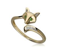 Gemondo Gardenia Tsavorite Fox Ring In 9ct Yellow Gold - N