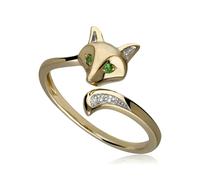 Gemondo Gardenia Tsavorite Fox Ring In 9ct Yellow Gold - R