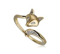 Gemondo Gardenia White Sapphire Fox Ring In 9ct Yellow Gold - N