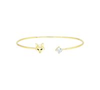 Gemondo Gardenia White Topaz Fox Bangle In 9ct Yellow Gold
