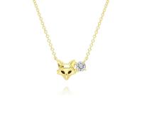 Gemondo Gardenia White Topaz Fox Necklace In 9ct Yellow Gold
