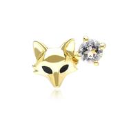 Gemondo Gardenia White Topaz Fox Pin In 9ct Yellow Gold