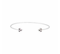 Gemondo Garnet Trilogy Geometric Bangle in 9ct White Gold