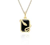 Gemondo Grand Deco Black Onyx Snake Wrap Pendant in Gold Plated Sterling Silver