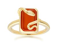 Gemondo Grand Deco Carnelian Snake Wrap Ring In Gold Plated Sterling Silver - N