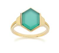Gemondo Grand Deco Hexagon Chalcedony Ring in Gold Vermeil - O