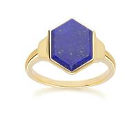 Gemondo Grand Deco Hexagon Lapis Lazuli Ring in Gold Vermeil - P