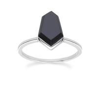 Gemondo Grand Deco Hexagon Necktie Black Onyx Ring in Sterling Silver - N