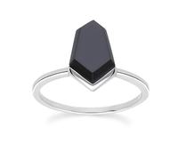 Gemondo Grand Deco Hexagon Necktie Black Onyx Ring in Sterling Silver - P