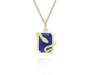 Gemondo Grand Deco Lapis Lazuli Snake Wrap Pendant in Gold Plated Sterling Silver
